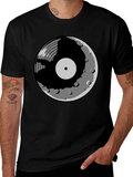 Vinyl Moon Graphic Tee - Music Lover Shirt product image 1