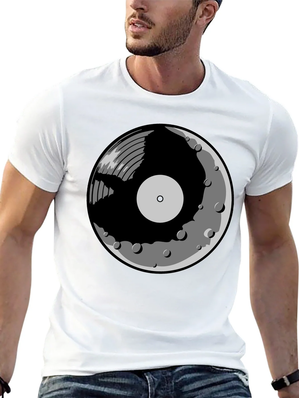 Vinyl Moon Graphic Tee - Music Lover Shirt product image 11