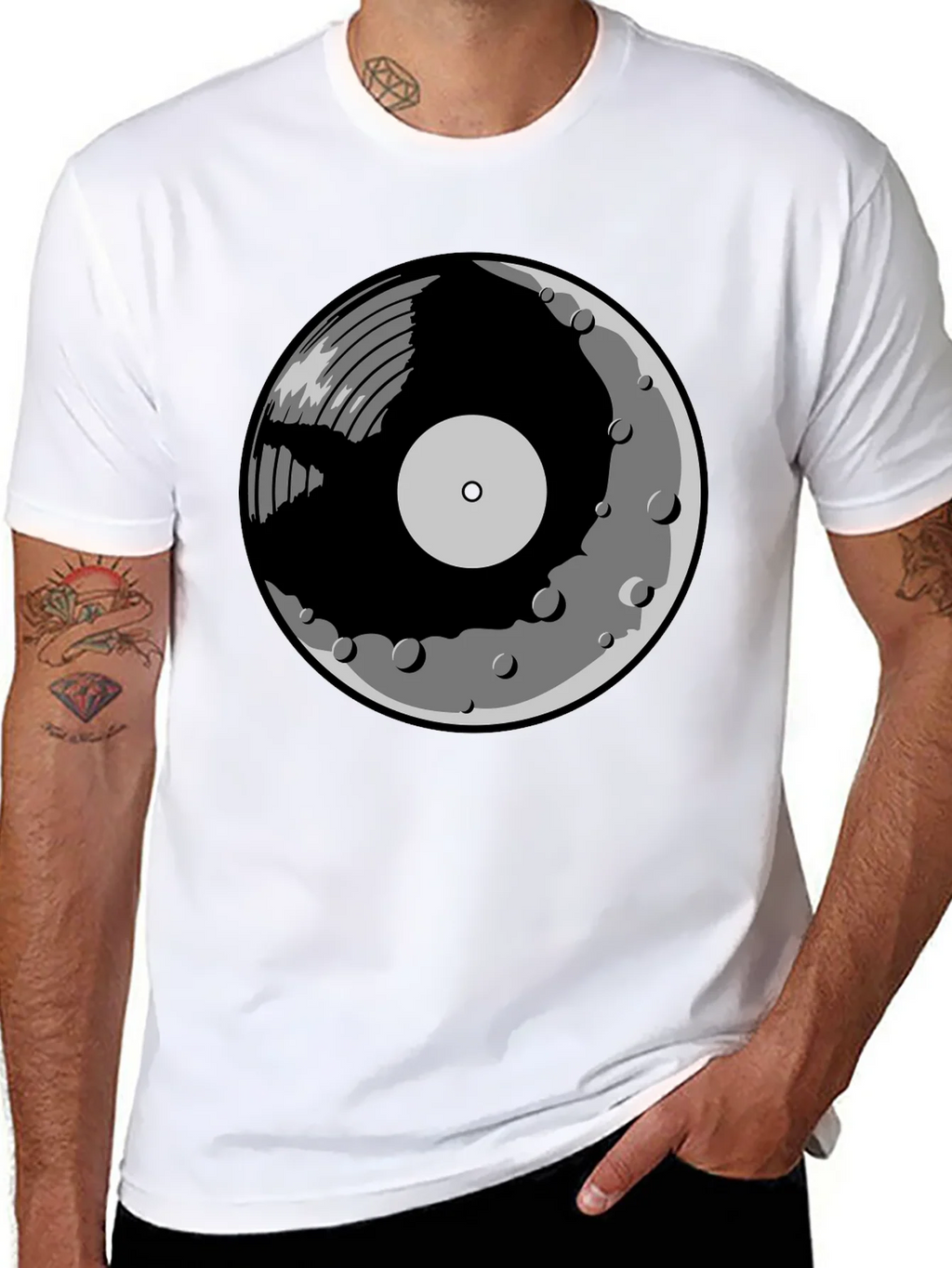 Vinyl Moon Graphic Tee - Music Lover Shirt product image 7