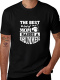 Best Mom Raises A Drummer T-Shirt - Black product image 1