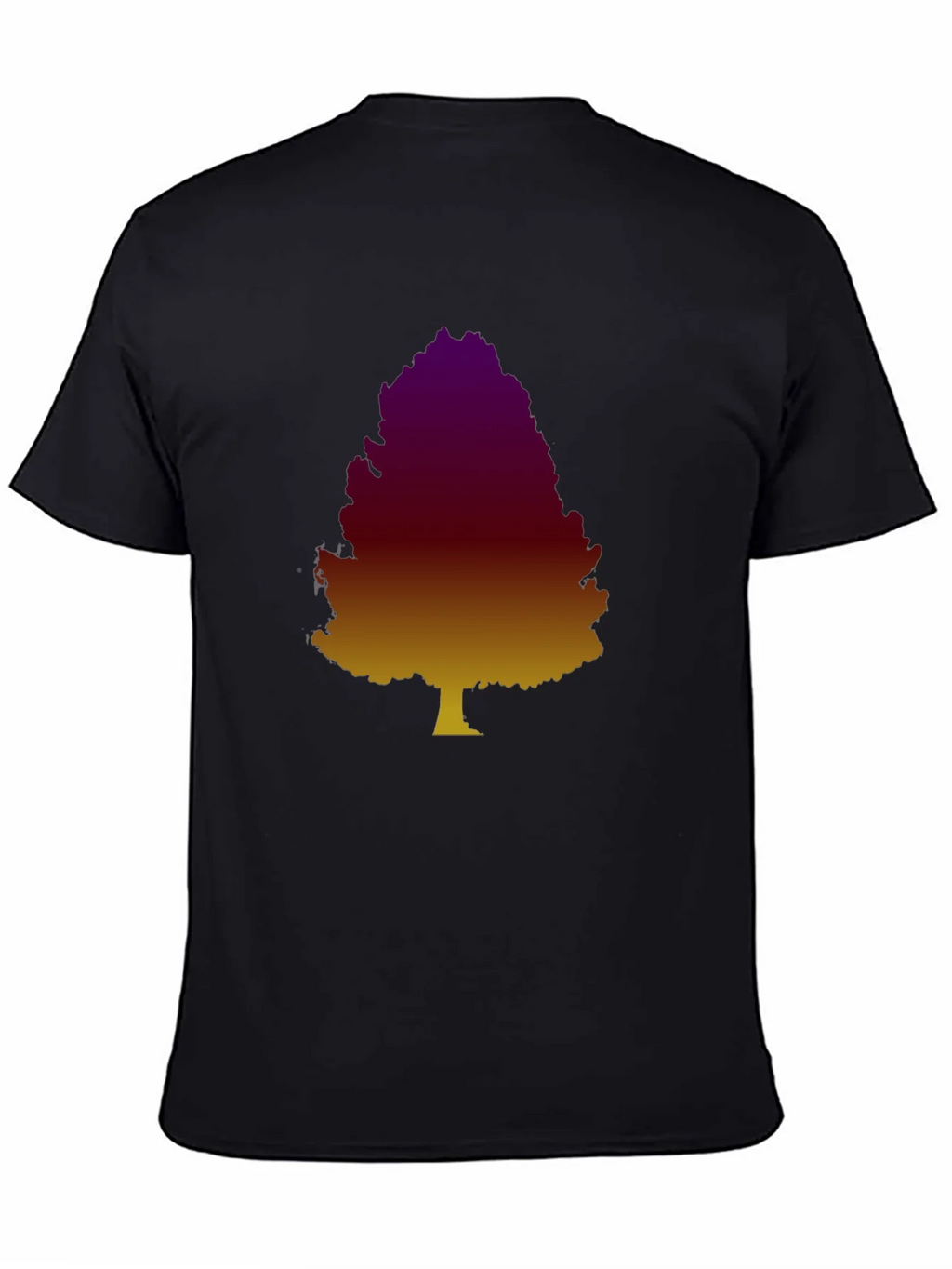 Gradient Tree Graphic Tee - Casual Black T-Shirt product image 4