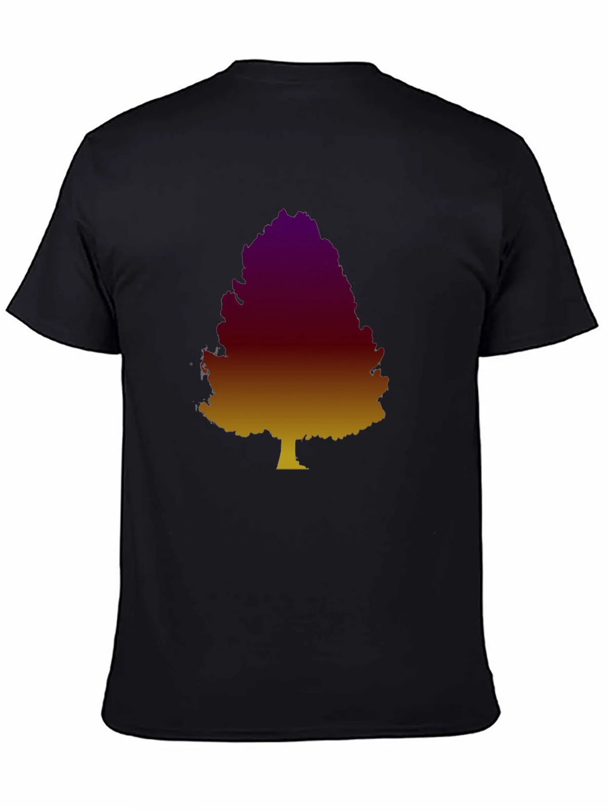 Gradient Tree Graphic Tee - Casual Black T-Shirt product image 4