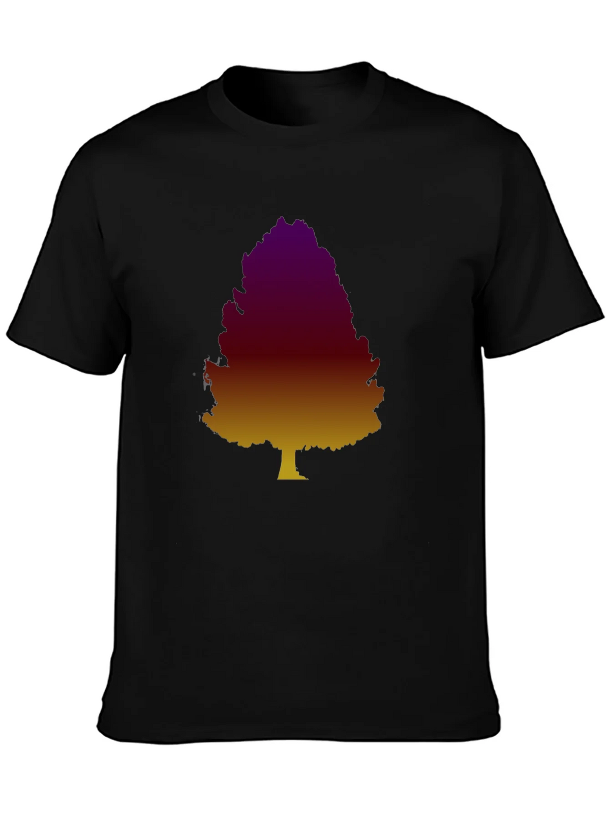 Gradient Tree Graphic Tee - Casual Black T-Shirt product image 3