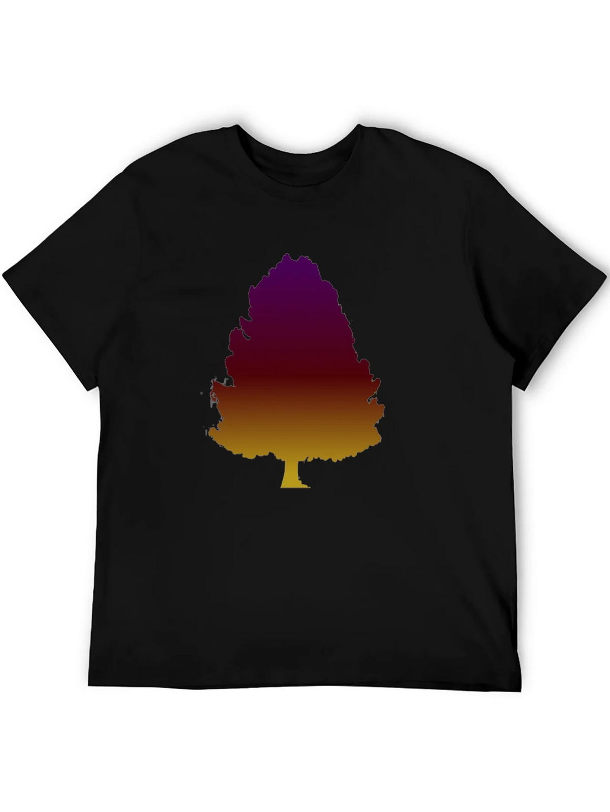 Gradient Tree Graphic Tee - Casual Black T-Shirt product image 5