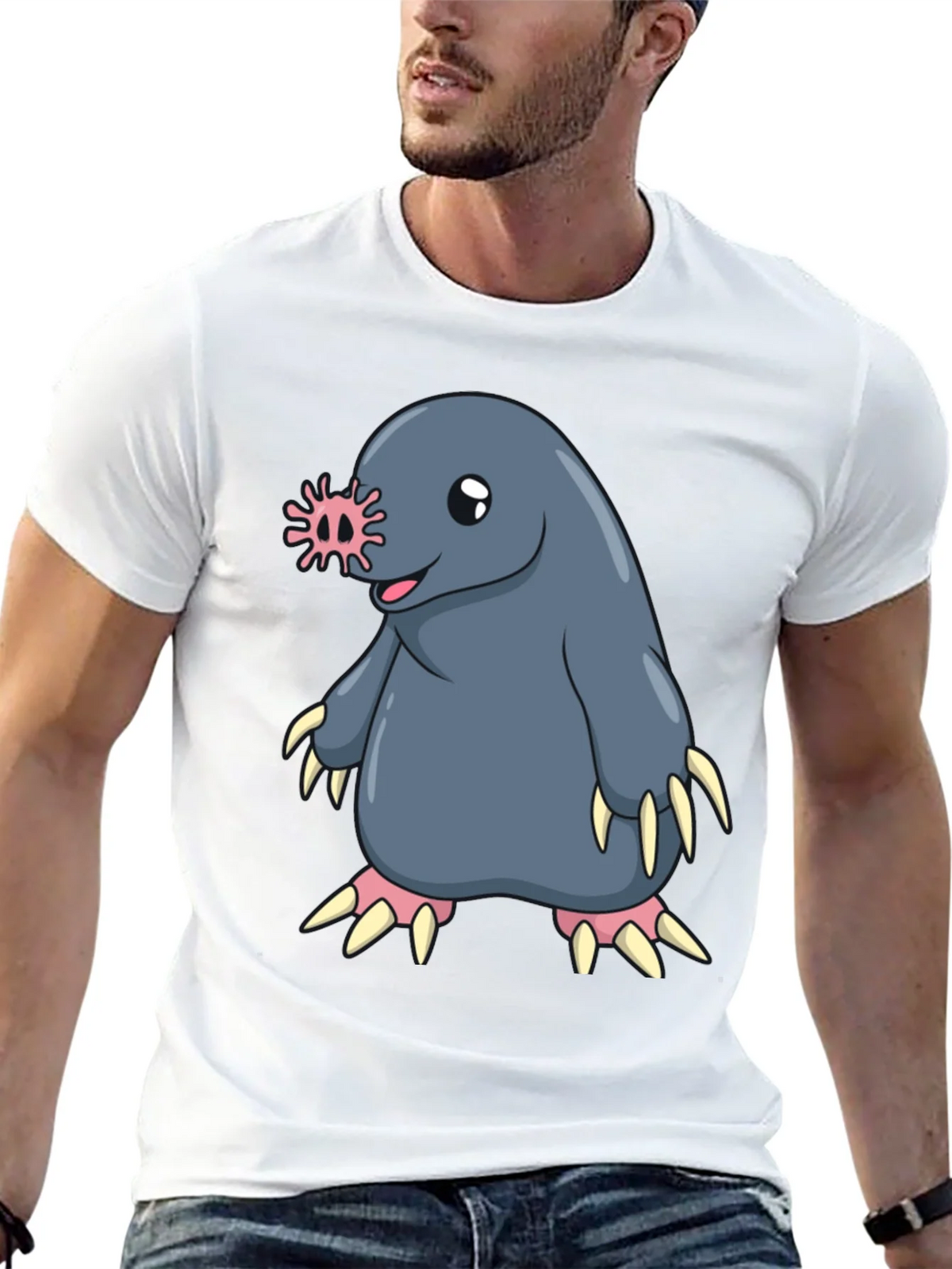 Funny Mole Cartoon Black T-Shirt product image 12