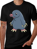 Funny Mole Cartoon Black T-Shirt product image 1