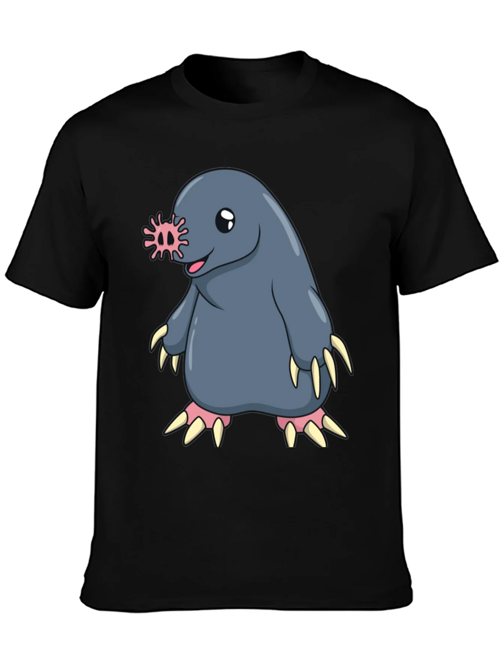 Funny Mole Cartoon Black T-Shirt product image 3