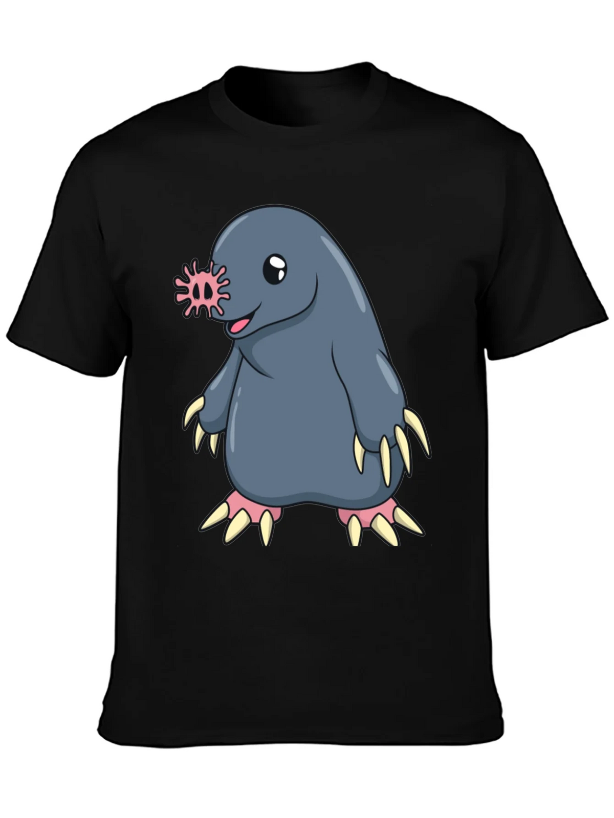 Funny Mole Cartoon Black T-Shirt product image 3