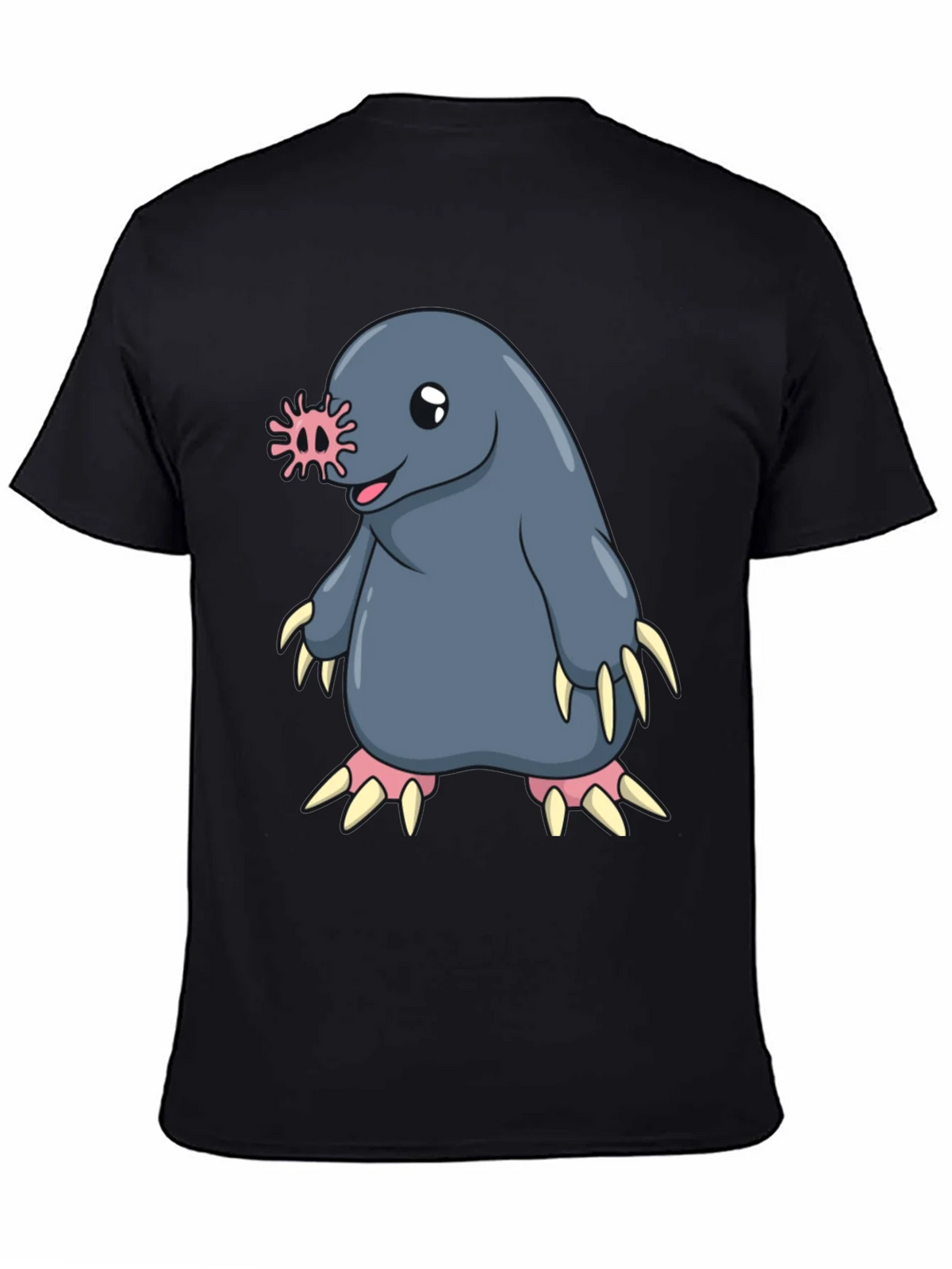 Funny Mole Cartoon Black T-Shirt product image 4