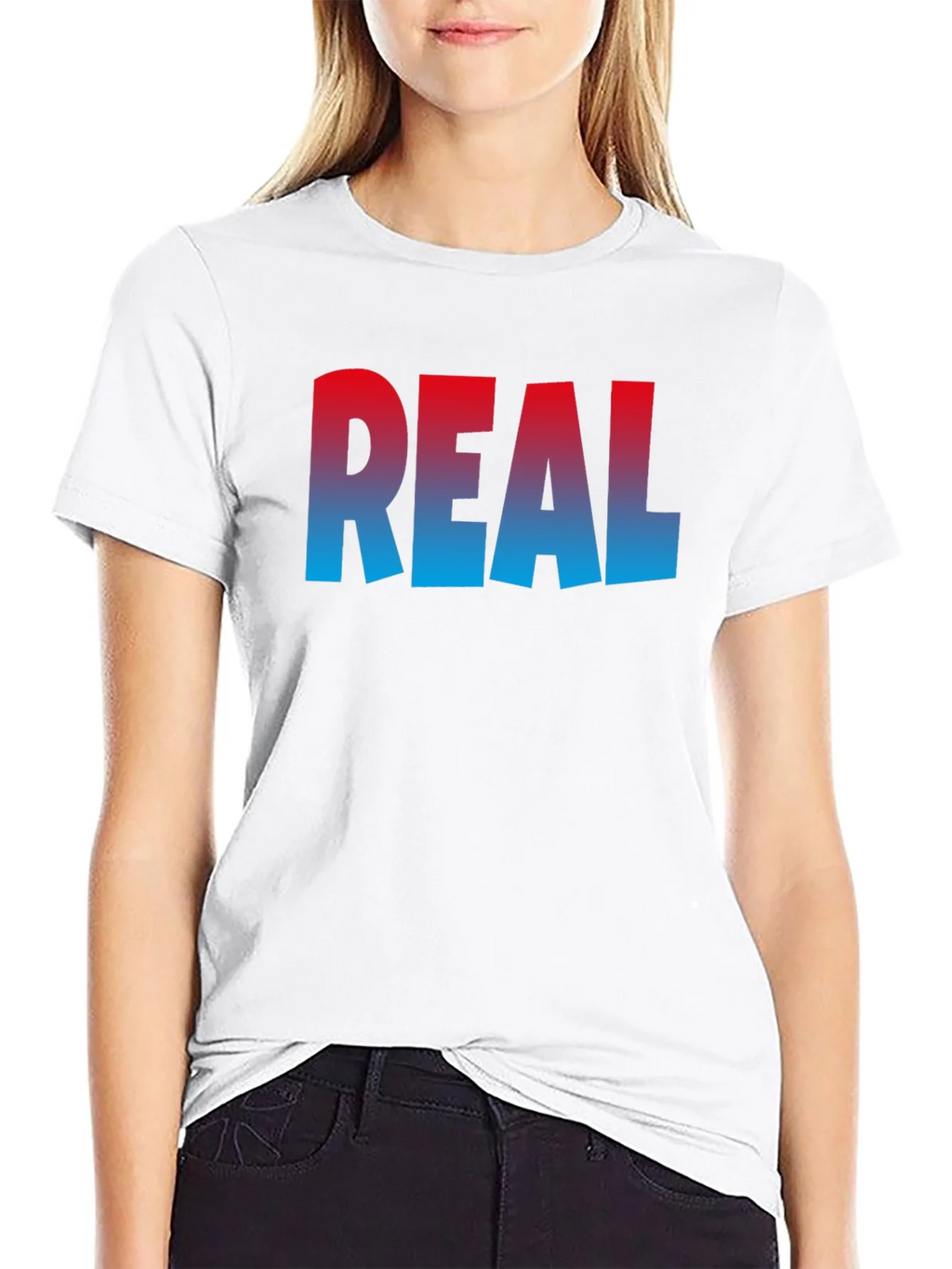 Cool REAL Gradient Print Black T-Shirt product image 7