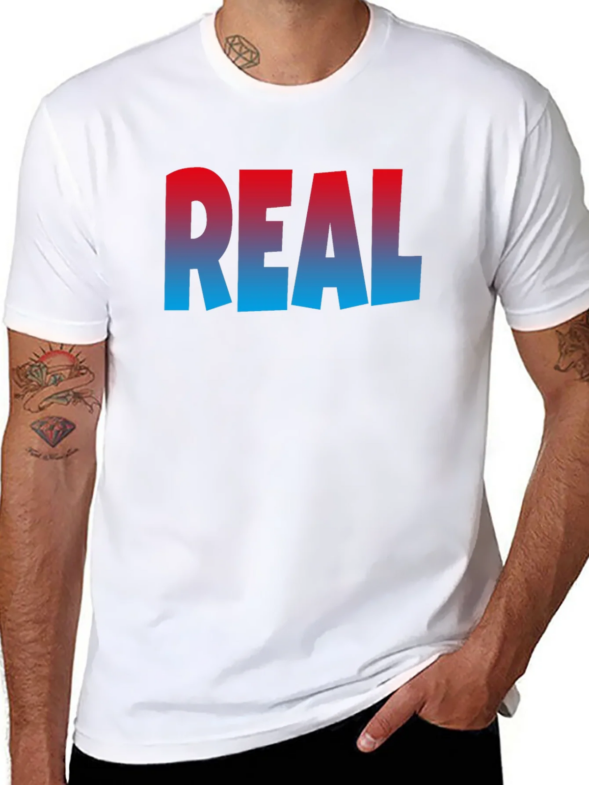 Cool REAL Gradient Print Black T-Shirt product image 6