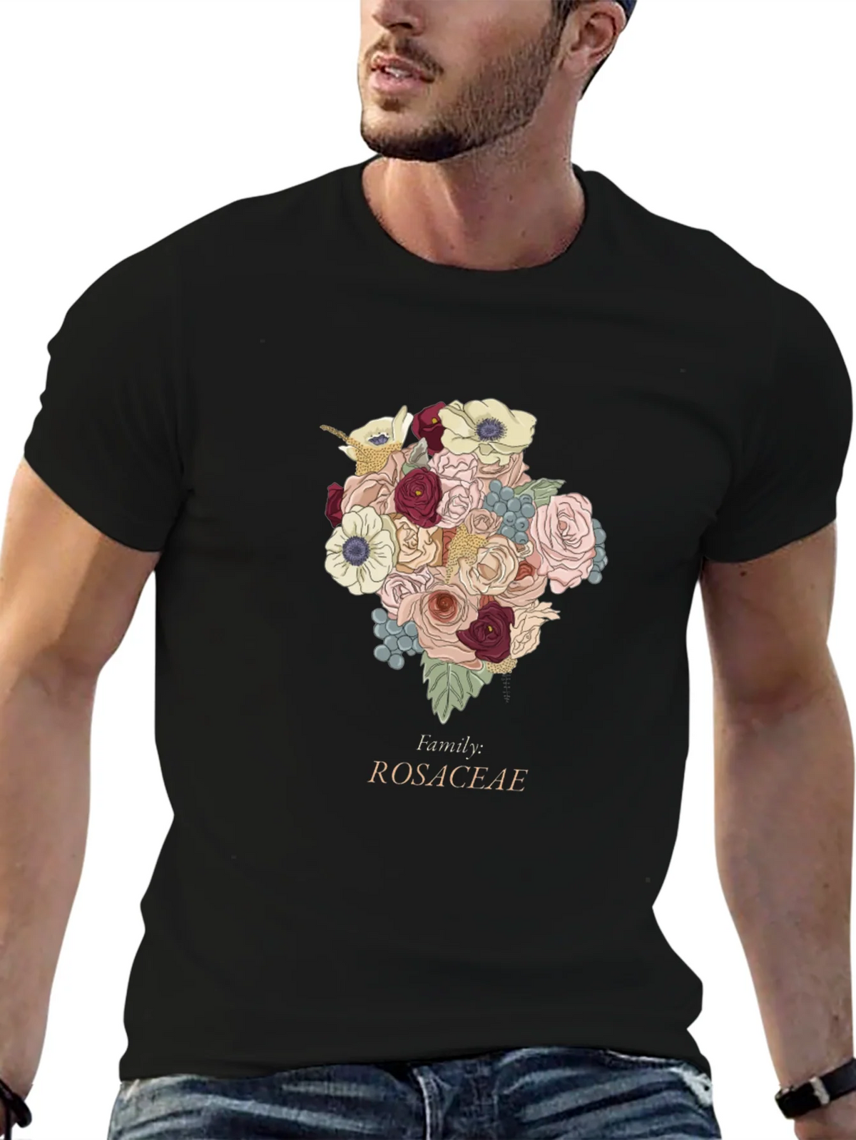 Rosaceae Family Floral T-Shirt - Botanical Design product image 6