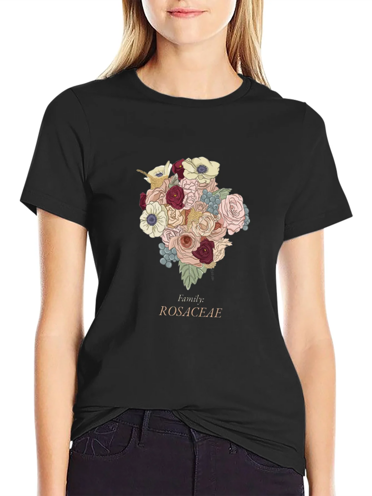 Rosaceae Family Floral T-Shirt - Botanical Design product image 2