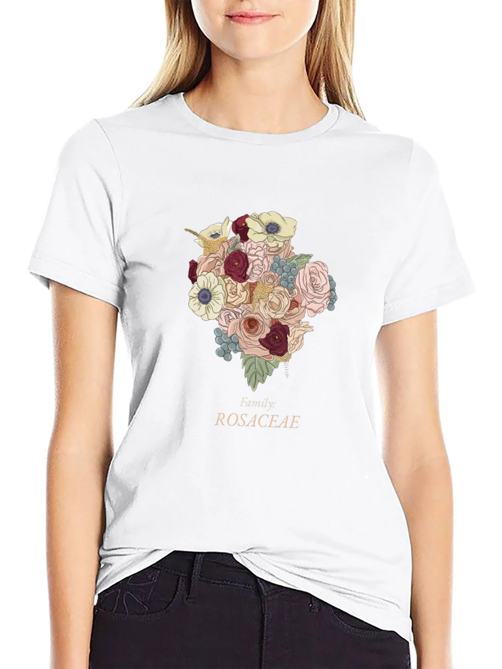 Rosaceae Family Floral T-Shirt - Botanical Design product image 8