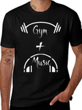 Gym and Music Graphic Tee - Black Cotton T-Shirt product image 1