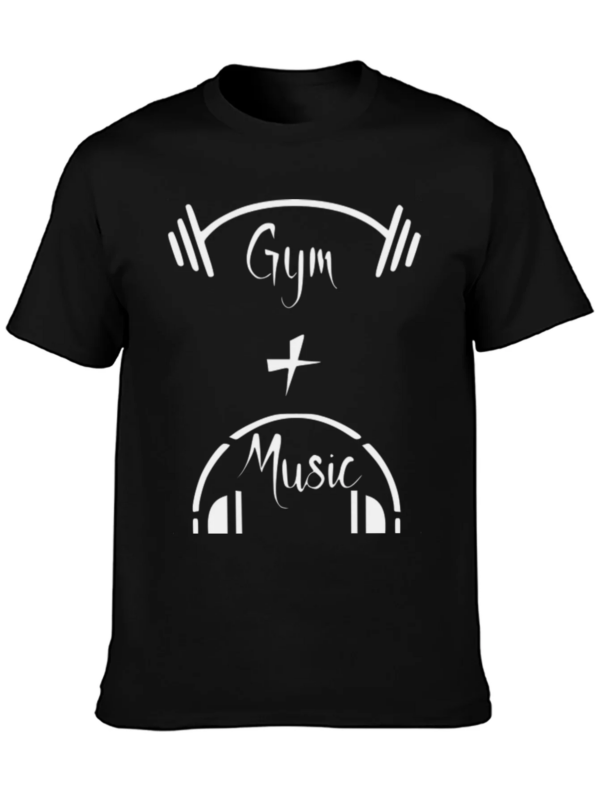 Gym and Music Graphic Tee - Black Cotton T-Shirt product image 3