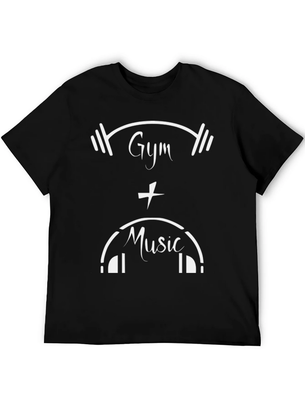 Gym and Music Graphic Tee - Black Cotton T-Shirt product image 5