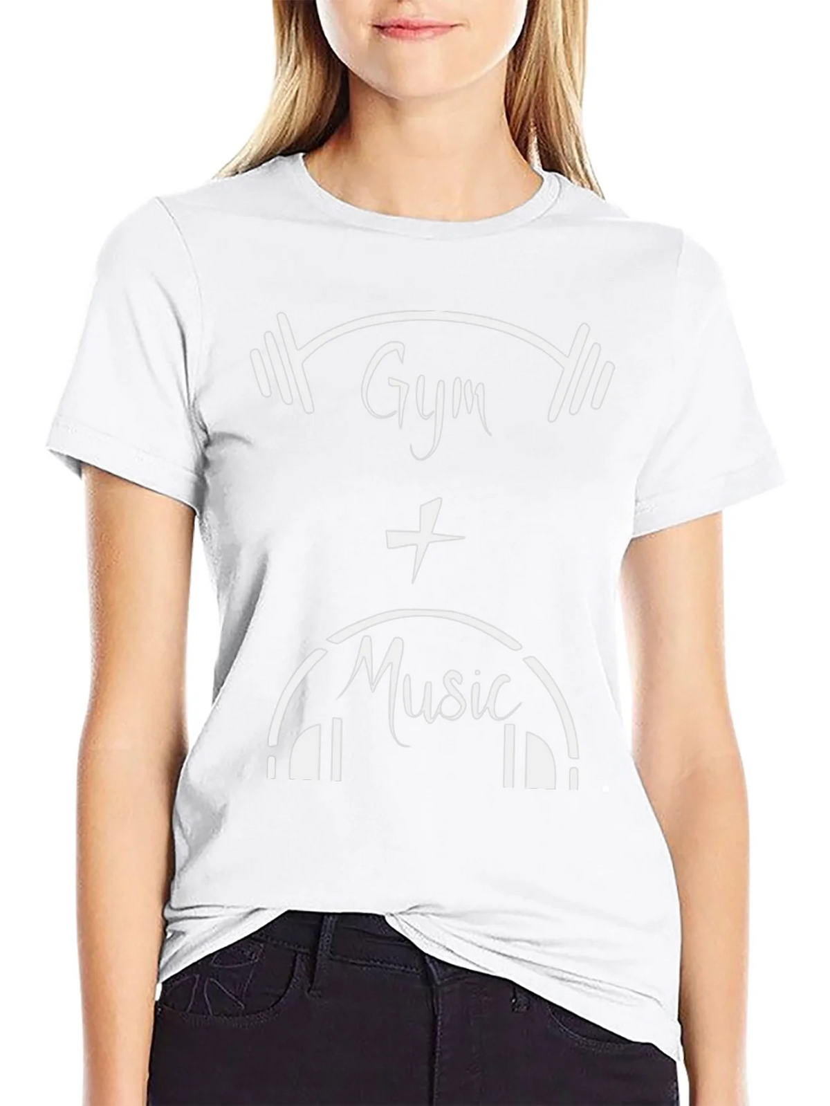Gym and Music Graphic Tee - Black Cotton T-Shirt product image 8