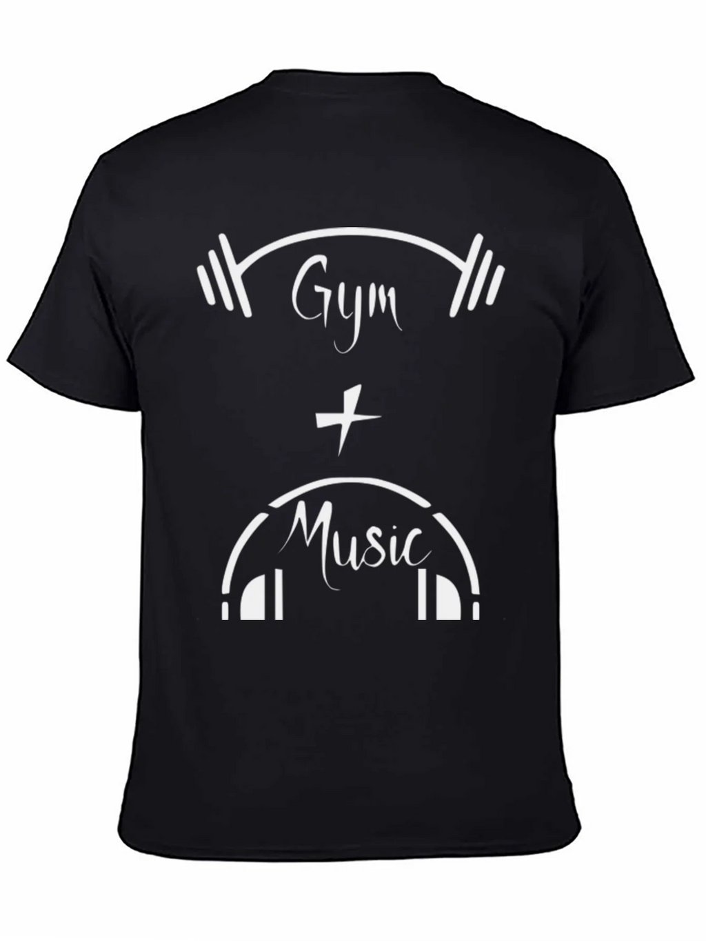 Gym and Music Graphic Tee - Black Cotton T-Shirt product image 4