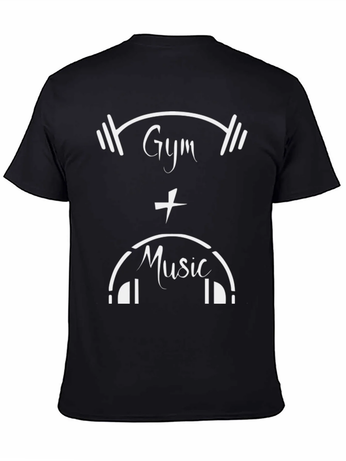 Gym and Music Graphic Tee - Black Cotton T-Shirt product image 4