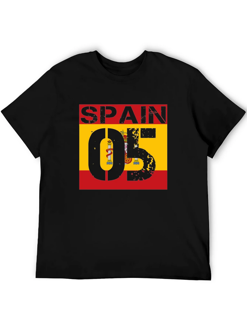 Spain 05 Flag Graphic Tee - Black Cotton Shirt product image 3