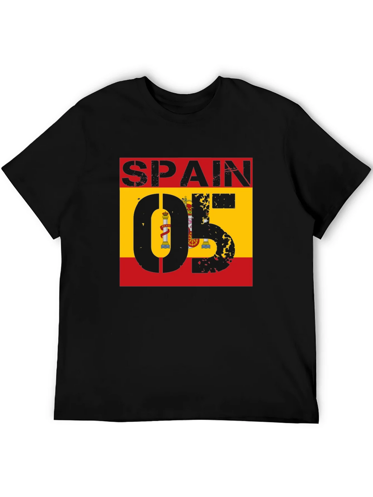 Spain 05 Flag Graphic Tee - Black Cotton Shirt product image 3