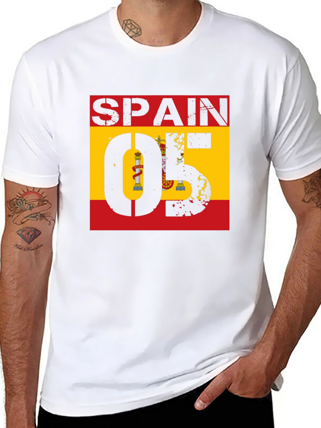 Spain 05 Flag Graphic Tee - Black Cotton Shirt product image 4