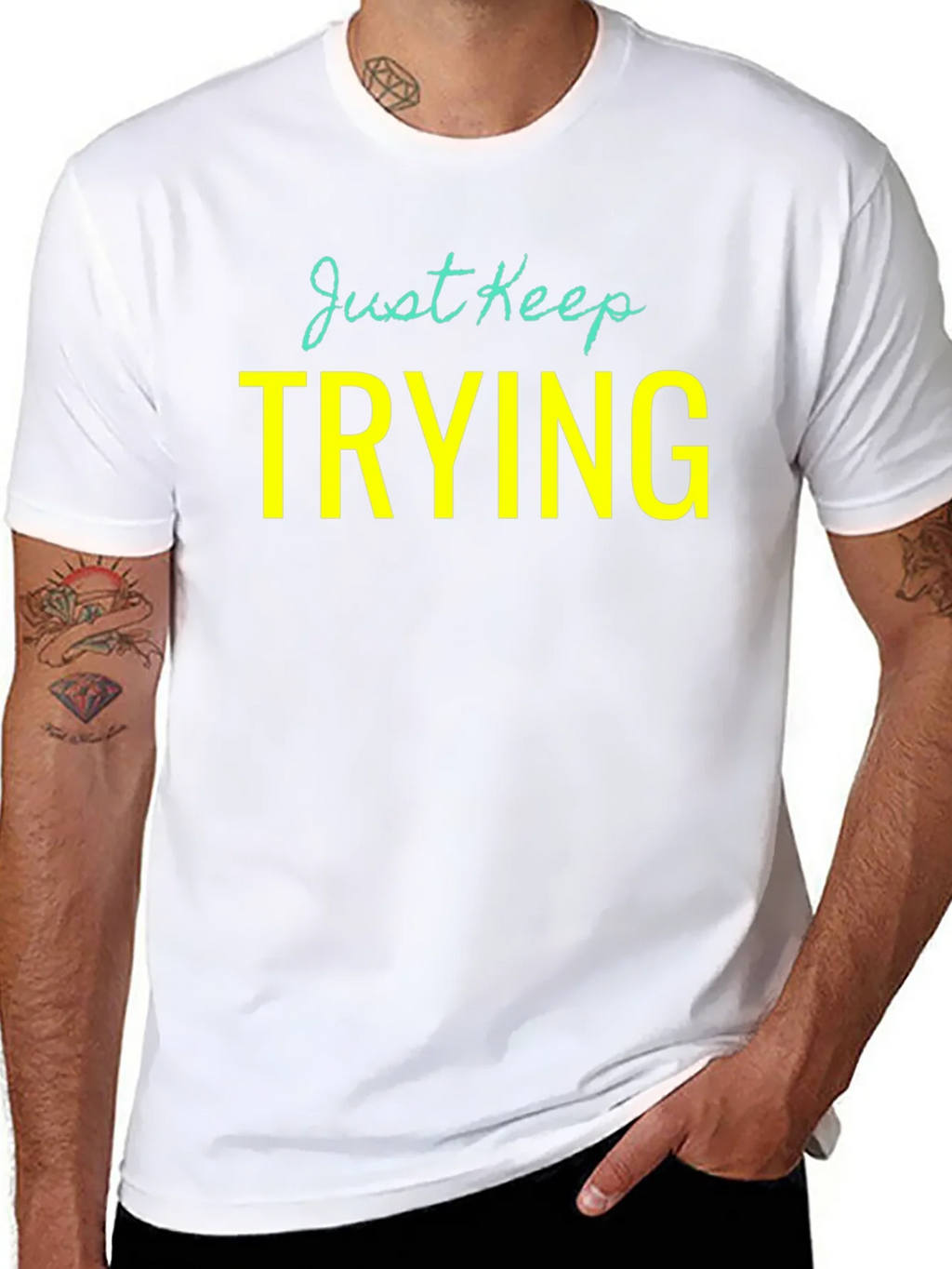 Just Keep Trying Graphic Tee - Motivational Shirt product image 7