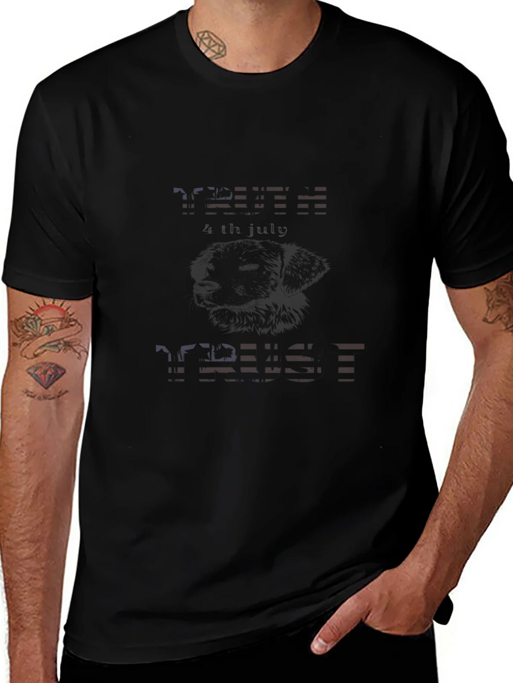 Patriotic 4th of July Mens Black T-Shirt product image 1