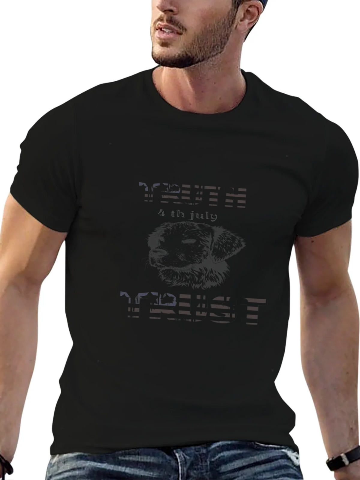 Patriotic 4th of July Mens Black T-Shirt product image 6