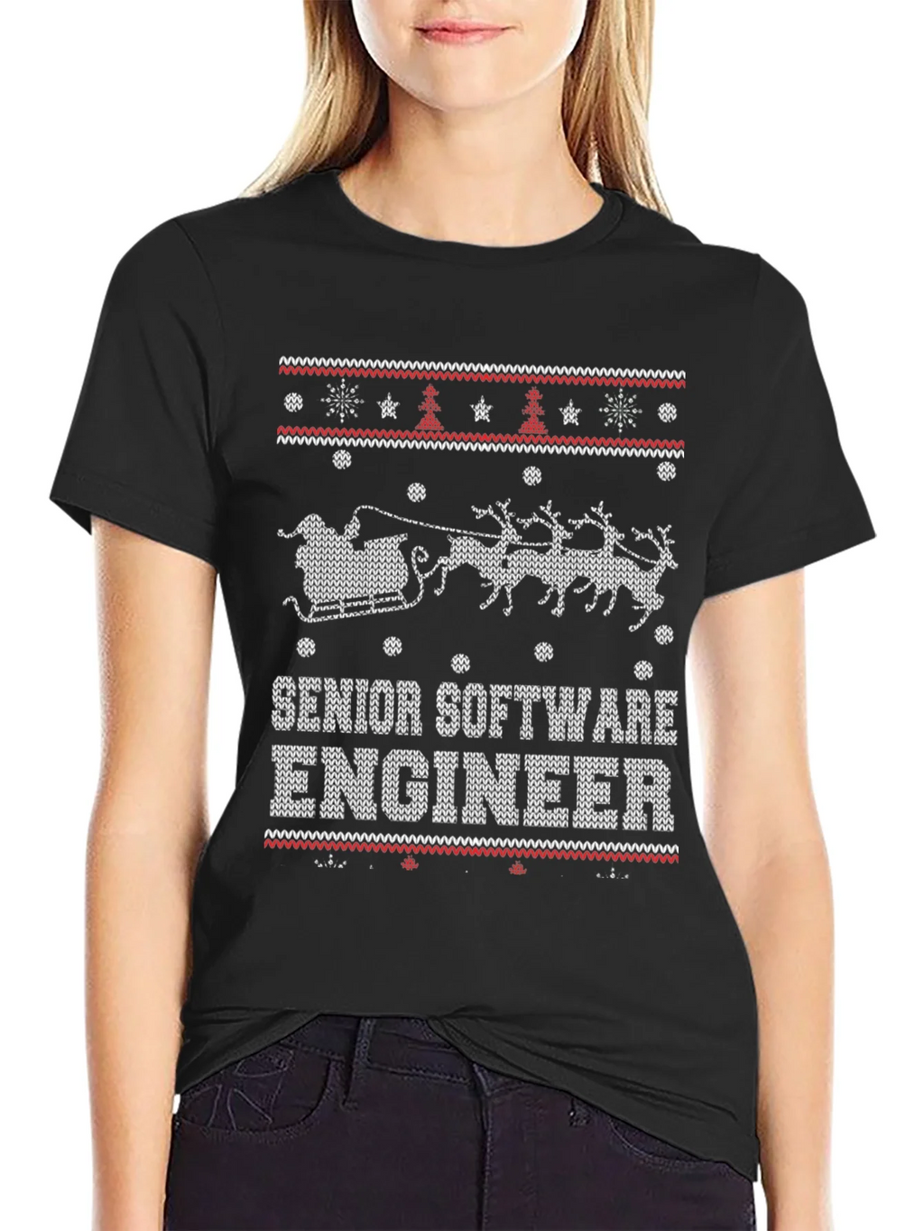 Senior Software Engineer Ugly Christmas Sweater T-Shirt product image 2