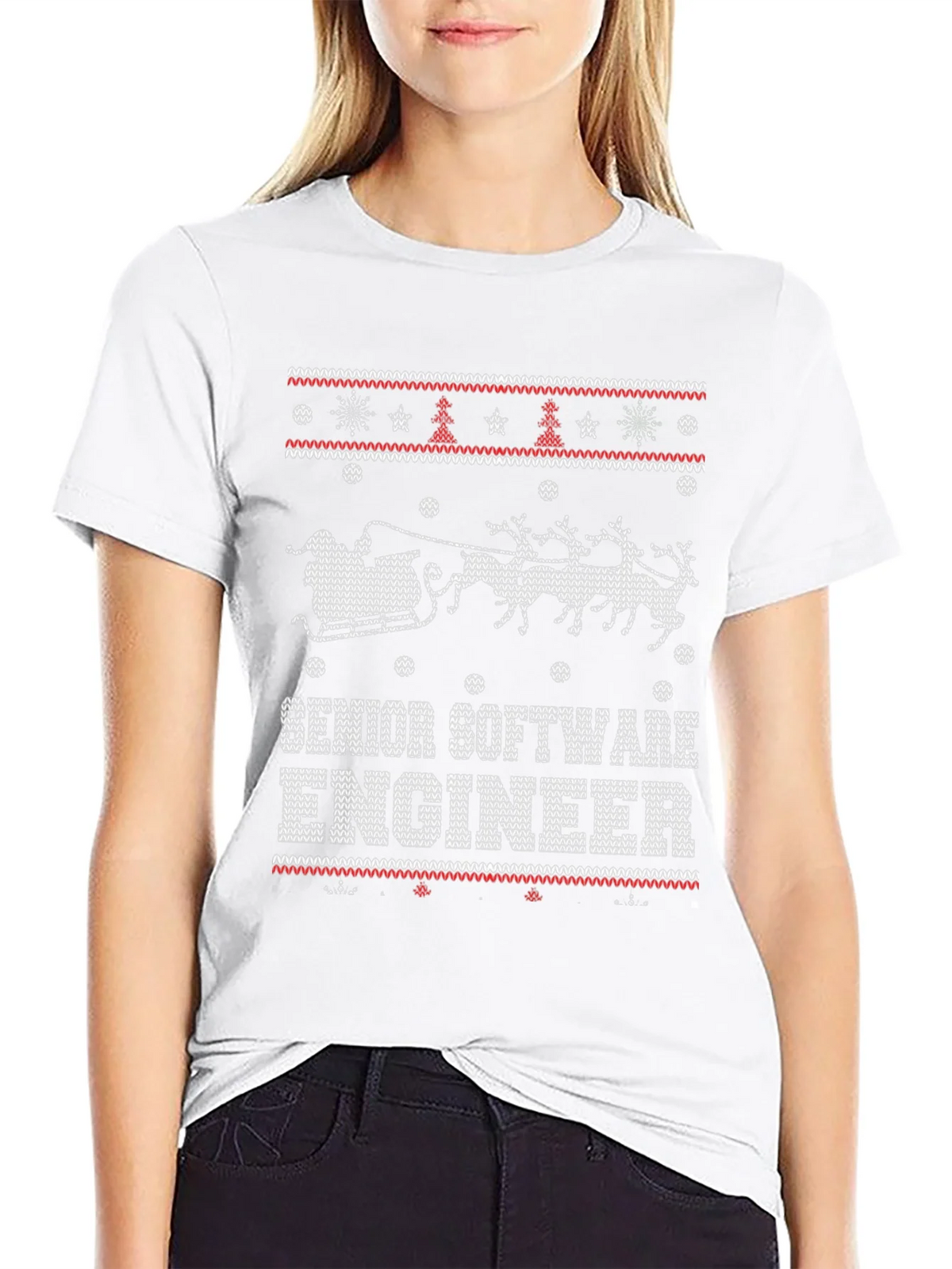 Senior Software Engineer Ugly Christmas Sweater T-Shirt product image 8