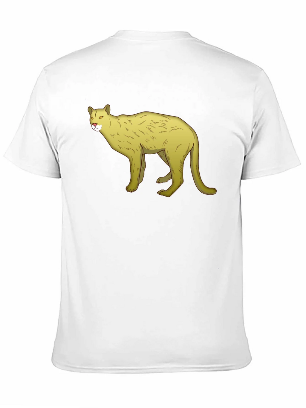 Black T-Shirt with Cartoon Cougar Graphic product image 7