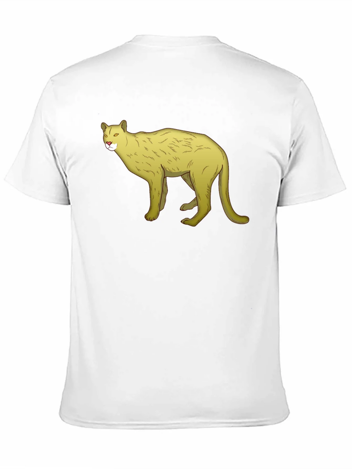 Black T-Shirt with Cartoon Cougar Graphic product image 7