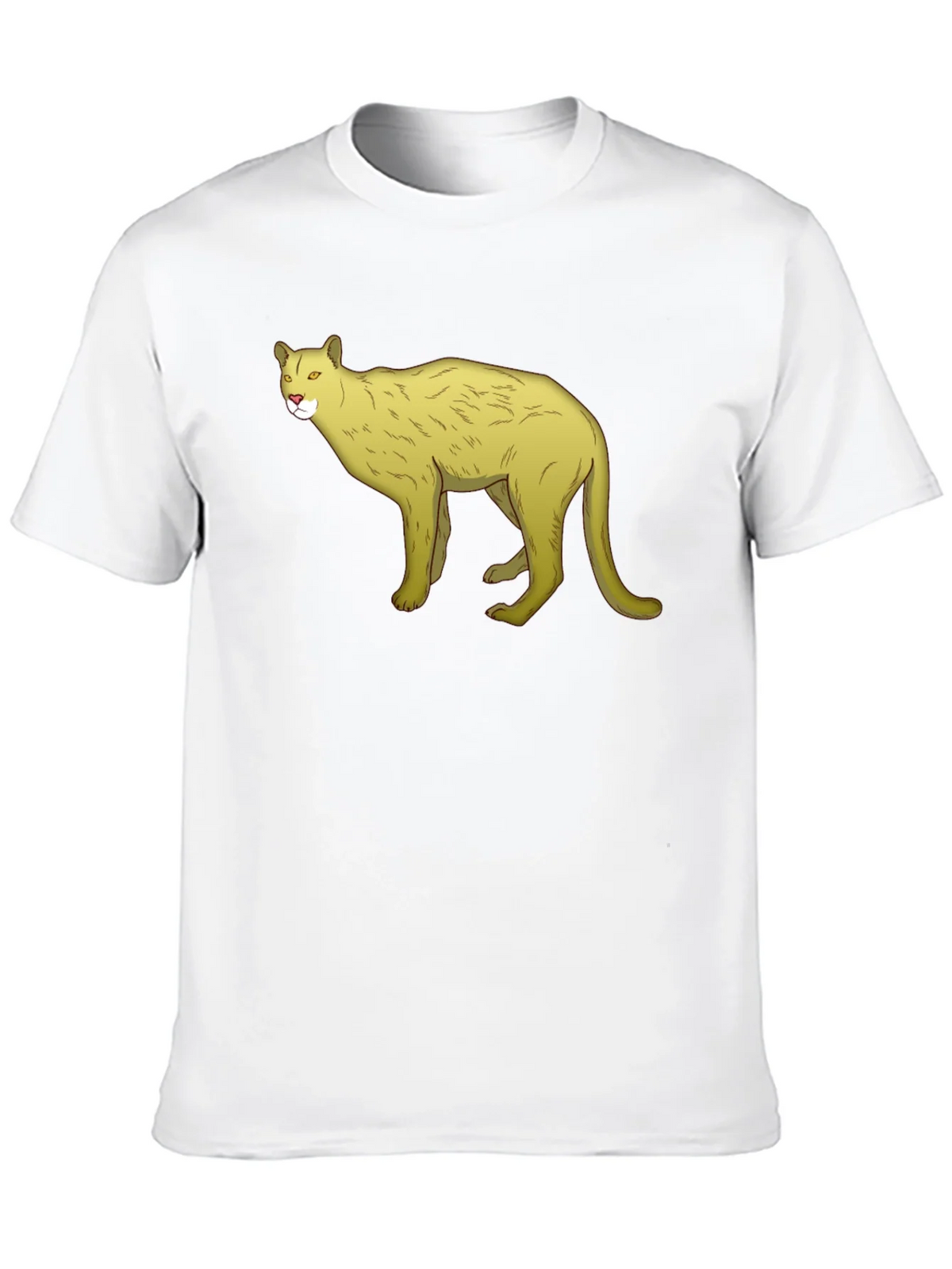 Black T-Shirt with Cartoon Cougar Graphic product image 6