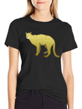 Black T-Shirt with Cartoon Cougar Graphic product image 1