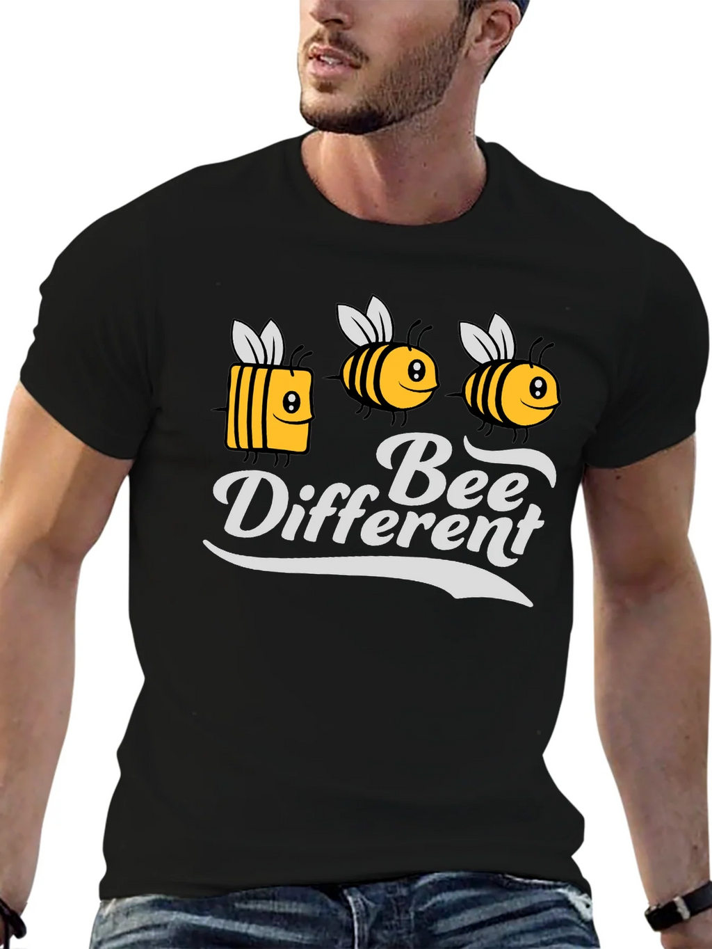 Bee Different Graphic Tee - Black T-Shirt product image 6