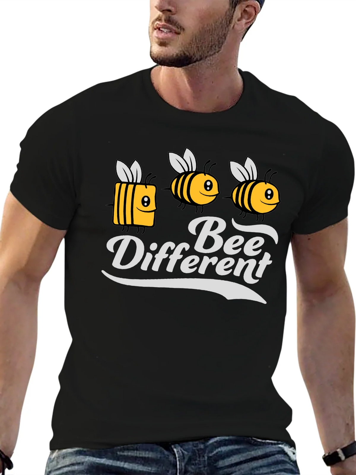 Bee Different Graphic Tee - Black T-Shirt product image 6