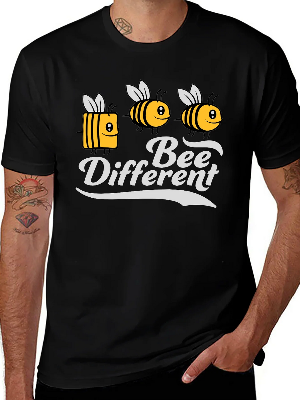 Bee Different Graphic Tee - Black T-Shirt product image 1