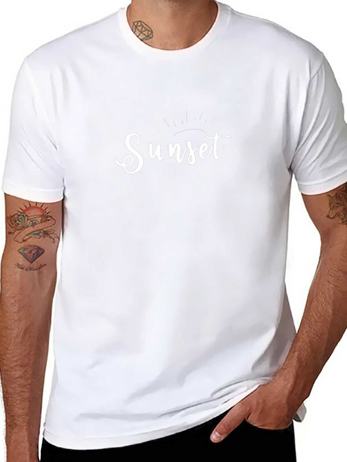 Sunset Graphic Print Black T-Shirt product image 7
