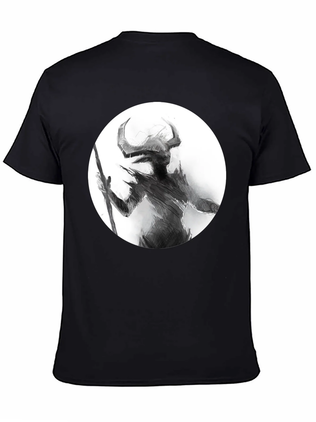 Horned Silhouette Graphic Tee - Stylish Black Shirt product image 4