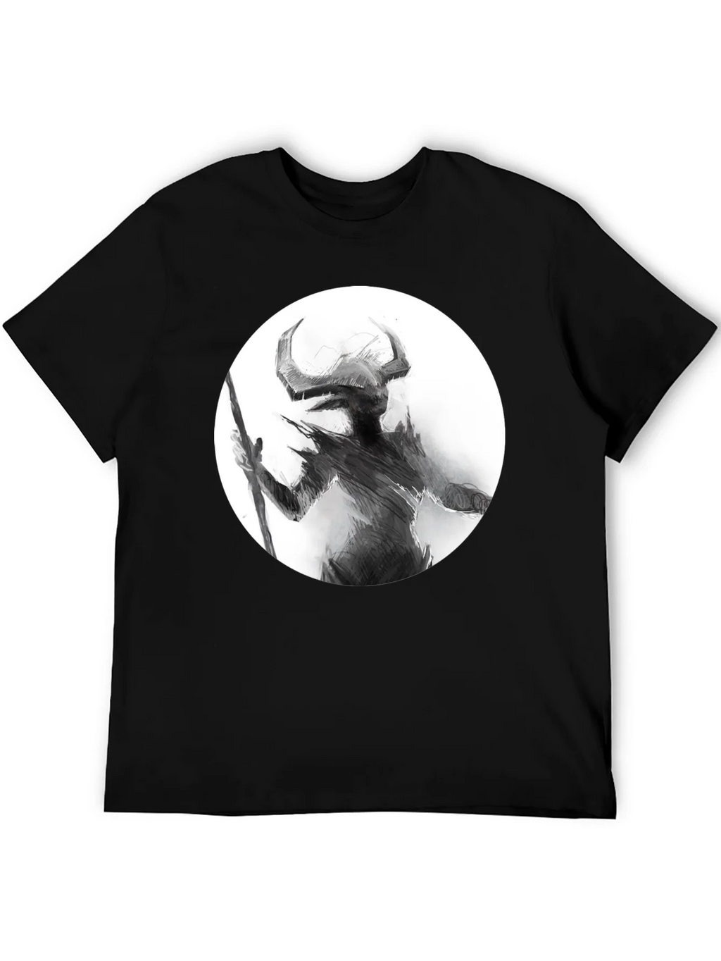 Horned Silhouette Graphic Tee - Stylish Black Shirt product image 5