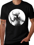 Horned Silhouette Graphic Tee - Stylish Black Shirt product image 1