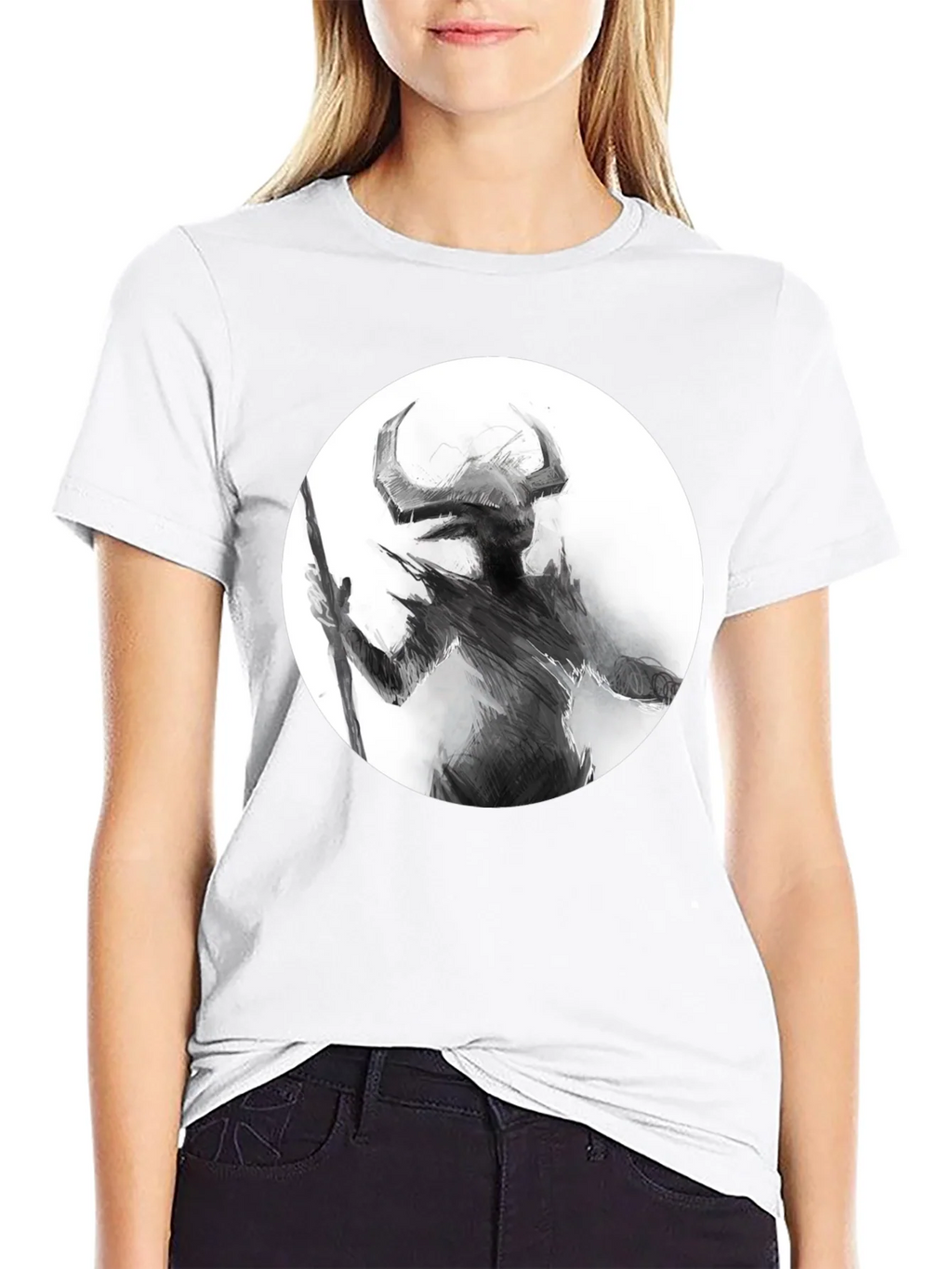 Horned Silhouette Graphic Tee - Stylish Black Shirt product image 8