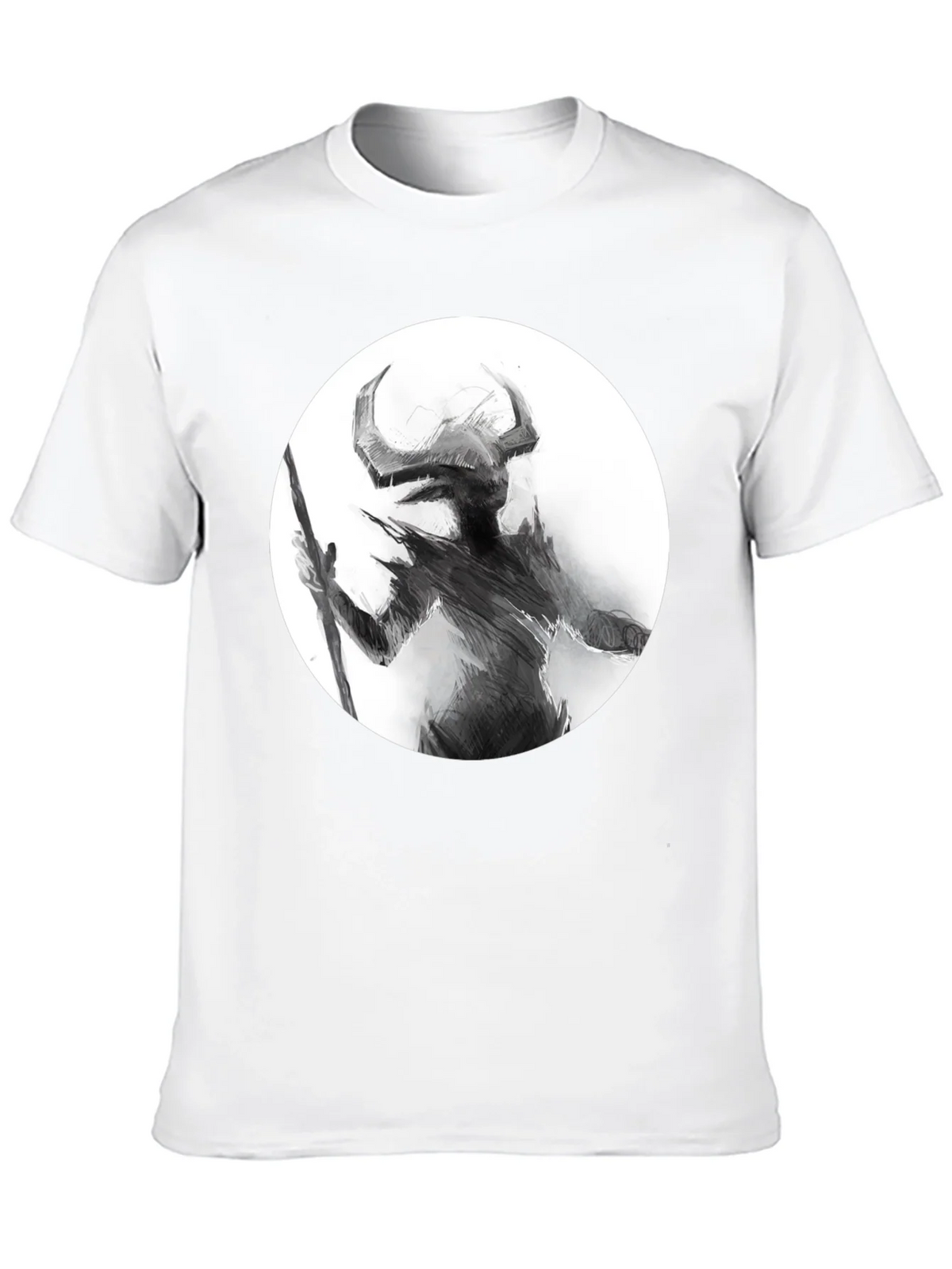 Horned Silhouette Graphic Tee - Stylish Black Shirt product image 9