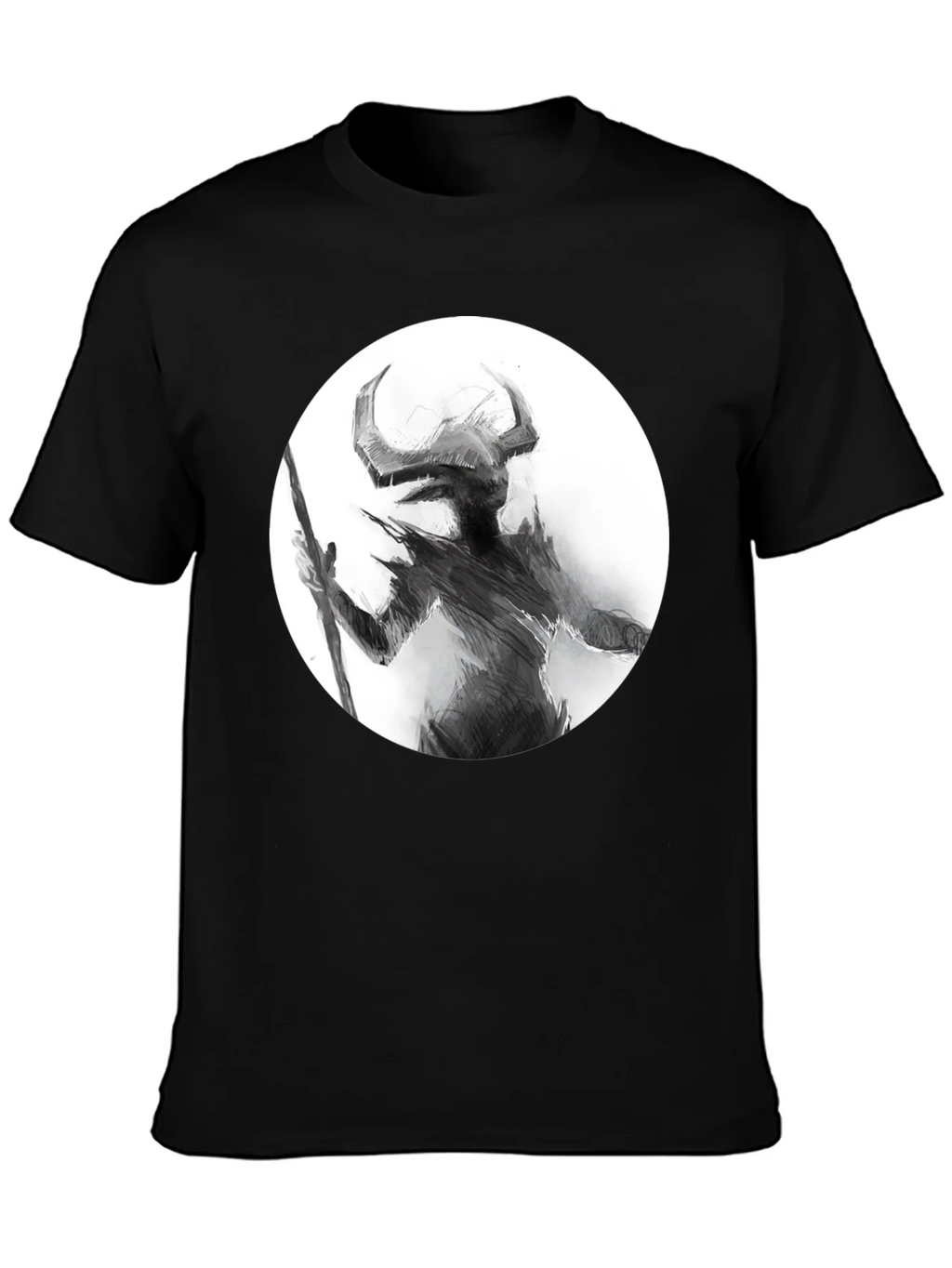 Horned Silhouette Graphic Tee - Stylish Black Shirt product image 3