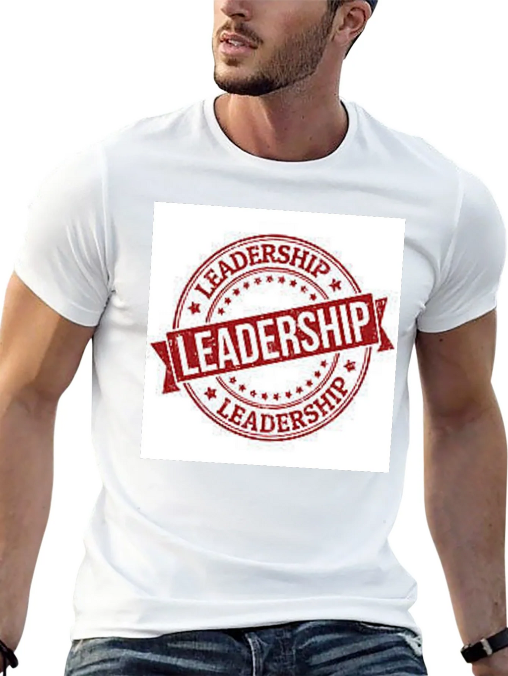 Leadership Stamp Graphic Tee - Black Cotton T-Shirt product image 9