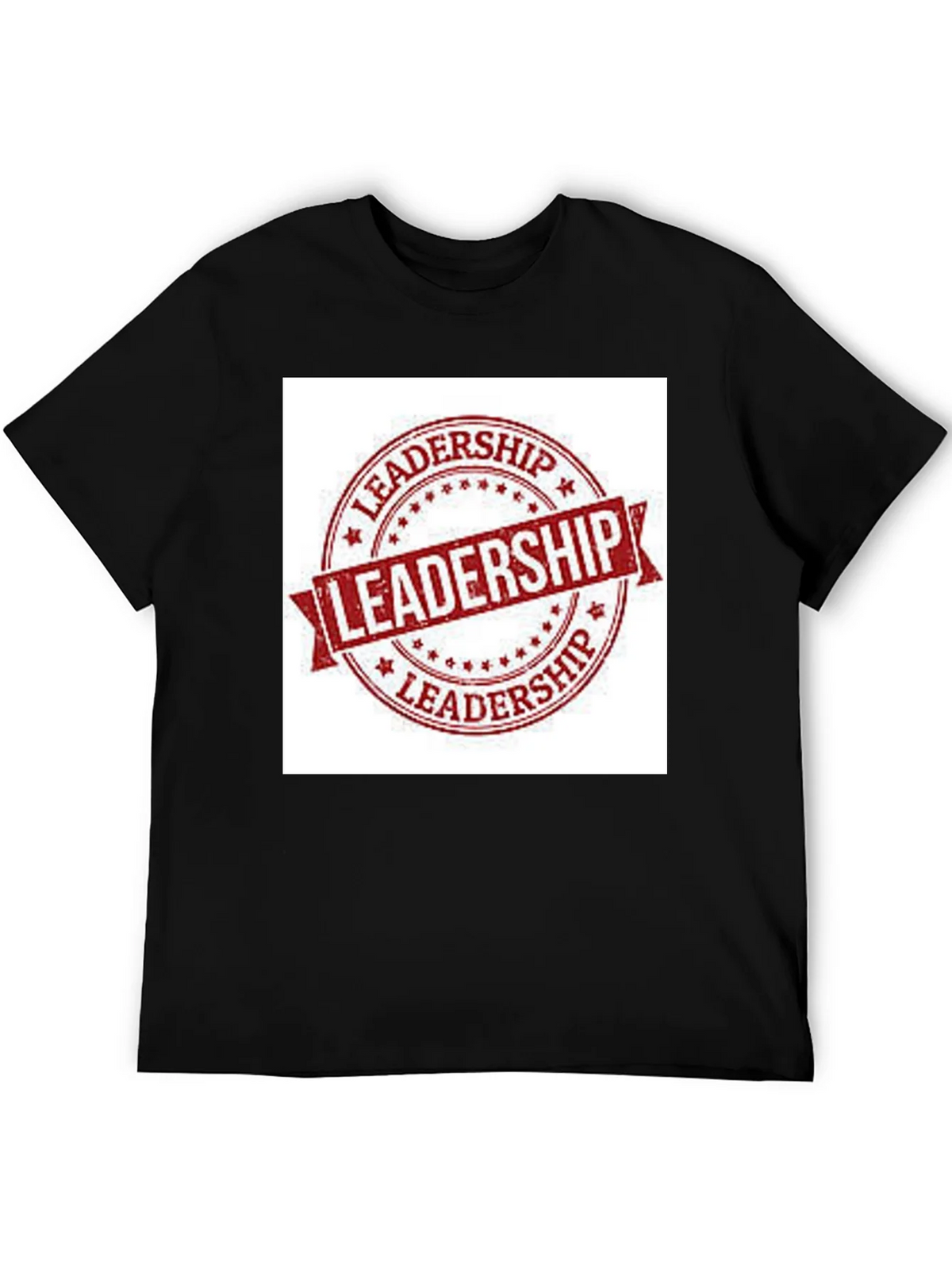 Leadership Stamp Graphic Tee - Black Cotton T-Shirt product image 5