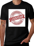 Leadership Stamp Graphic Tee - Black Cotton T-Shirt product image 1
