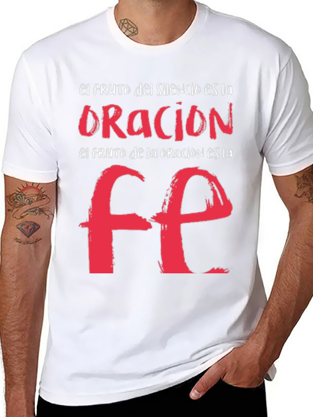 Faith Graphic T-Shirt - Spanish Religious Tee product image 7